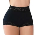 thumbnail image 6 of Oksale Boxer Briefs for Women Shapewear Lace Trim Seamless Underwear Stretch High Waist Tummy Control Panties Black M, 6 of 8