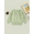 thumbnail image 2 of Bagilaanoe Toddler Baby Girl Cardigan Long Sleeve Sweater Hollow Out Outerwear 6M 12M 2T 3T 4T Kids Casual Tops, 2 of 8