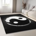 thumbnail image 2 of Machine Washable Rug 2x3 ft Area Rugs Black and White yin and yang Symbol Non Slip Rugs for Living Room Bedroom Print Rug Carpet Stain Resistant, Home Decor Office Area Rug, 2 of 7