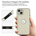 thumbnail image 6 of ELEHOLD for iPhone 12 Case, Soft PU Leather Slim Logo View Classic Luxury Elegant Thin Protective All-Around Shockproof Phone Case for iPhone 12,White, 6 of 7