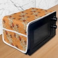 thumbnail image 1 of Floral Microwave Oven Cover, Petals of Autumn Season Fall Flourishing Nature Motif Essence Print, Water Resistant Organizer with Pockets for Kitchen, 36" x 12", Dark Orange Red and White, by Ambesonne, 1 of 1