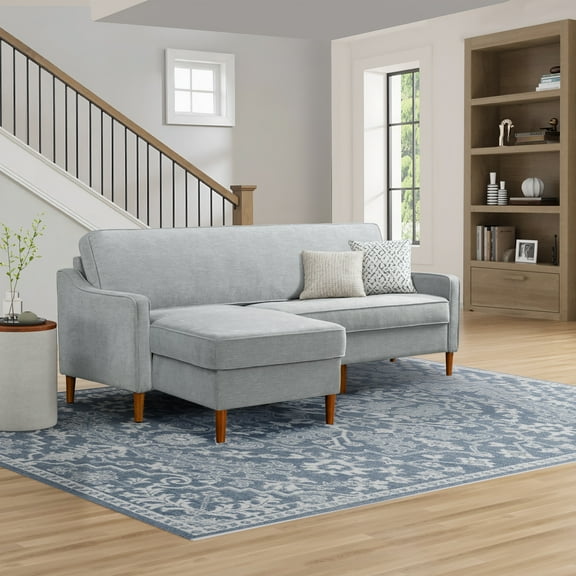 Studio Living Sorrento Sectional Sofa, Light Gray Fabric