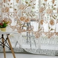 thumbnail image 6 of CICRKHB Clearance Peony Curtains Coffee Color, Peony Sheer Curtain Tulle Window Treatment Voile Drape Valance 1 Panel Fabric, 1 X Peony Curtain, Curtain Clearance, 6 of 8