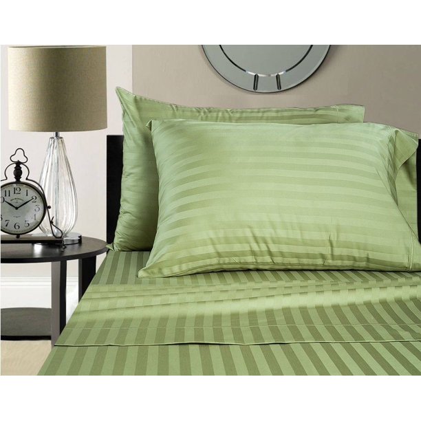 600 TC 100 Nature Grown Cotton Stripe Sage, Twin (36"x 72") Sleeper