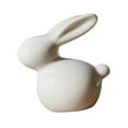 thumbnail image 1 of AMLESO Ceramic Rabbit Figurine Miniature Easter Animal Bunny Statue Home Bookshelf Desk 6.5x7.3cm, 1 of 8