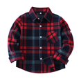 thumbnail image 4 of XIMIN Boys Flannel Shirt Toddler Kids Buffalo Plaid Long Sleeve Button Down Shirt Casual Fall Winter Tops, 4 of 9