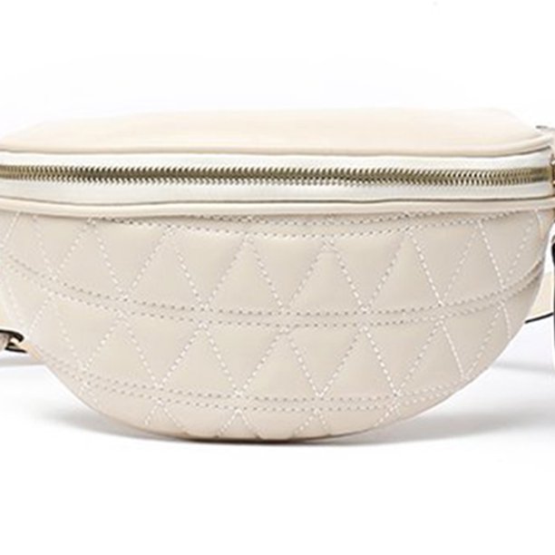 Bolsa de cintura con patrón rombal a la moda cinturón de PU sólido monedero de viaje con correa para el pecho JShteea Para Estrenar