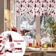 thumbnail image 5 of Merry Christmas Tie Up Valances Curtain, Red Plaid Tree Snowflakes Elk Adjustable Rod Pocket Short Window Treatment Tie Up Curtains Valances for Kitchen Living Room Bathroom 42x12 Inches, 5 of 9