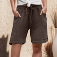 thumbnail image 6 of vigerkar Womens Cotton Drawstring Shorts Summer Elastic Waist Loose Casual Lightweight Lounge Short with Pockets Coffee, S, 6 of 8