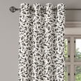 thumbnail image 2 of Ambesonne Leaf Grommet Curtain, Monochrome Scroll Pattern, 50" x 96", Black Cream, 2 of 6