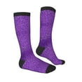 thumbnail image 3 of Fotbe Glitter Purple print Women's Men's Novelty Crew Socks Cotton Socks Knee High Socks for Walking,Running,Nurses,Pregnancy, 3 of 9