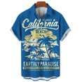thumbnail image 3 of Camisa de surf estilo hawaiano para hombre, con estampado 3D, informal y de moda, para vacaciones, de manga corta, con solapa y botones, 3 of 5