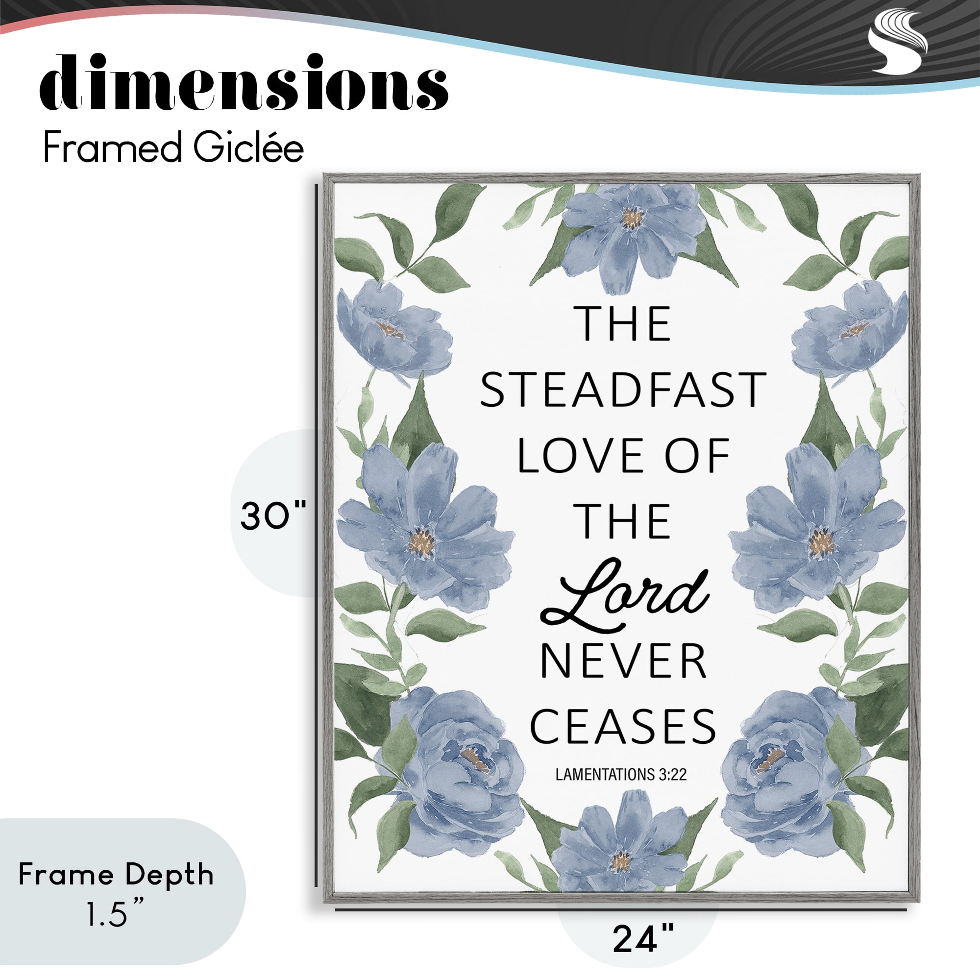 Stupell Industries Steadfast Love Of The Lord Gray Framed Giclee Art, design by Lucille Price