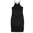 thumbnail image 1 of bar III Robe Moulante Burnout pour Femmes, Noir, Petit, 1 of 2