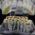 thumbnail image 2 of 14k Gold Plated Drip Grillz Dripping Bottom Hip Hop Melting Teeth Bling Grills, 2 of 5
