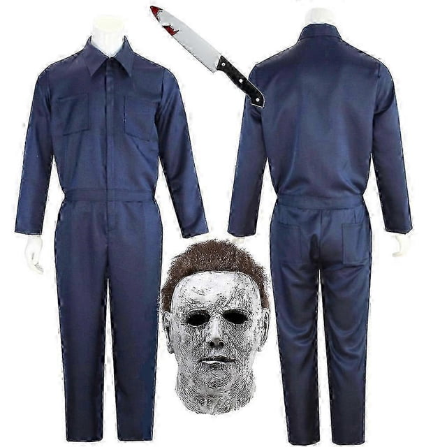 Adult Michael Myers Cosplay Costume Mask Props Halloween Jumpsuit Outfits Horror Bloody Killer Carnival Party Costume For Men