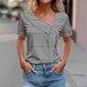 thumbnail image 1 of Fiudx Liquidación de Ofertas Flash Camisa de Manga Corta para Mujer con Camiseta Informal con Botones Estampados a Cuadros, 1 of 4
