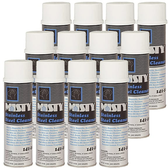 MISTY Heavy-Duty Stainless Steel Cleaner 15 oz Aero 1001541 (Case of 12) Pro Trusted Clean
