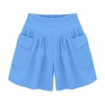 thumbnail image 4 of Beach Casual Hot Shorts with Elastic Waistband Lightweight Athletic Running Workout Summer for WomenSky BlueL, 4 of 4