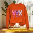 thumbnail image 5 of Nmnitkp Womens Tops Beautiful Fall Tops Round Neck Printed Long Sleeve Hoodless Sweatshirts Fashion And Leisure Top Orange,XL, 5 of 5
