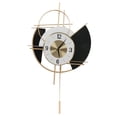 thumbnail image 3 of Reloj de pared con pintura en aerosol electrostática, diseño único y Simple, reloj de pared silencioso de oro negro para decoración del hogar, regalos, 3 of 14