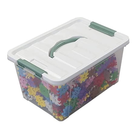 Saedy 14 Quart Plastic Storage Bin with Lid, Clear Latching Box, 6 Packs