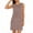 Brown, variant on Womens Sun Dresses Striped Split Side Crew Neck Sleeveless Mini Sundress Loose Summer Business Casual Dress Wine L