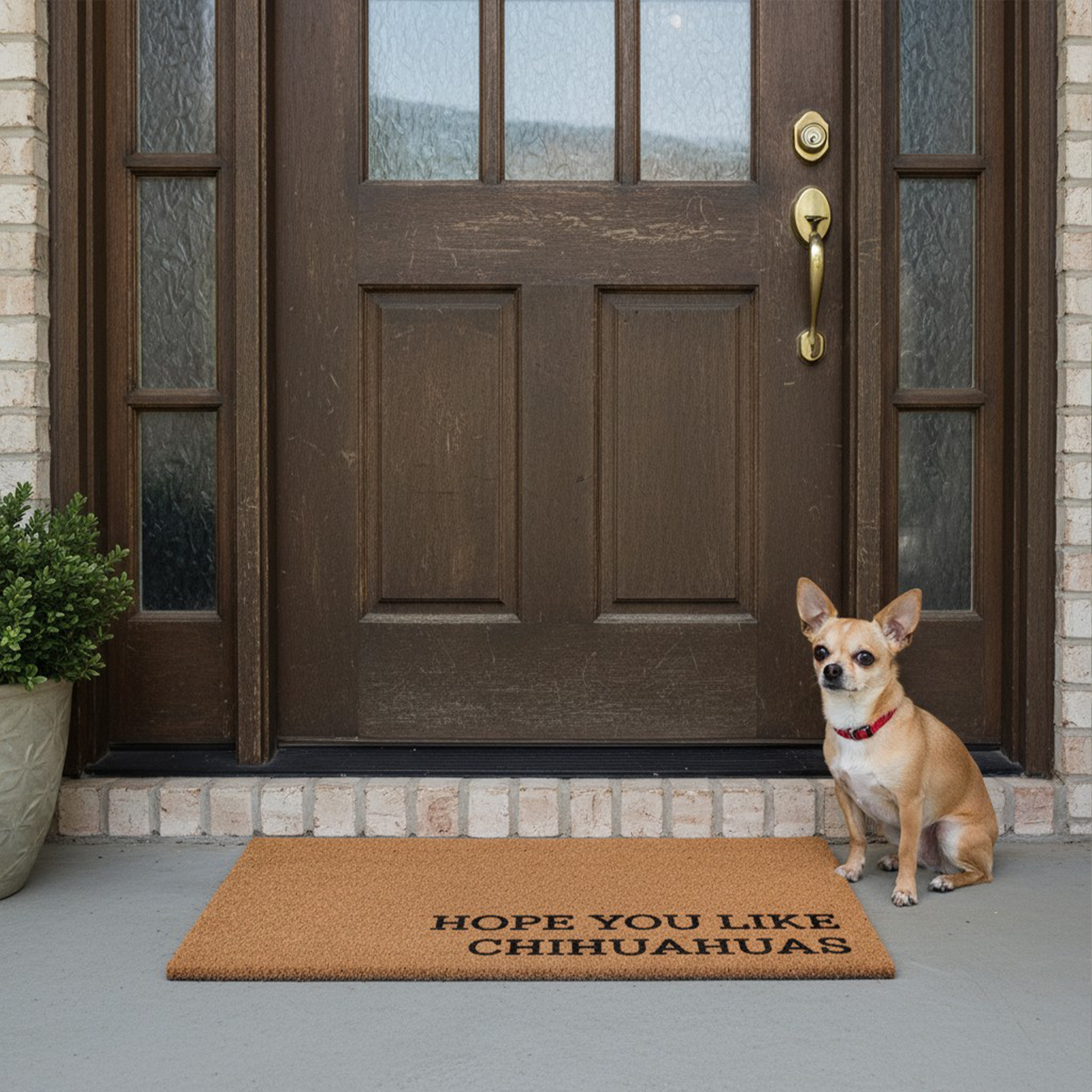 Hope You Like Chihuahuas Non Slip Vinyl Backing, Front Doormat, Entryway Doormat, 24"x36"