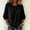 A606 Black, variant on Womens Pleated Front Blouse 3/4 Puff Sleeve Round Neck Tunic Tops Dressy Casual Flowy Chiffon Shirt Business Work Office Wear Summer Fashion Apparel