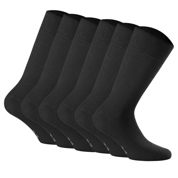 Rohner Basic Calcetines unisex, paquete de 6 - Cotton II, calcetines cortos, básicos, monocolor Negro 43-46