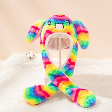 

TOWED22 Baby Boy Hats 0-6 Months Toddler Girls Boys Cute Rabbit Ears Will Move Balloon Cap Velvet Thickened Net Red Hat Toys For