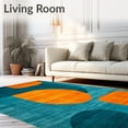 thumbnail image 2 of Flatwoven High Traffic Area Rug, Vibrant Mid Modern Hallway, Non Slip, Stain Resistant, Washable Area Rugs for Living Room, Bedroom(Blue, 6x9), 2 of 8