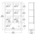 thumbnail image 5 of FixtureDisplays® 15.8 X 5 X 24.6" Recess Wall Mount Cell Phone Storage Locker, 7 Doors, Resettable Combination Locks 19045-07ARC, 5 of 5