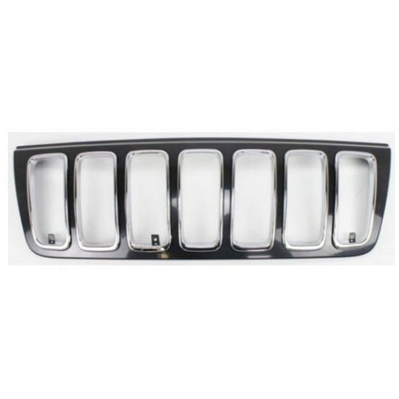 For 01-03 Grand Cherokee Grille Grill Assembly Black Frame w/Chrome Trim Rings