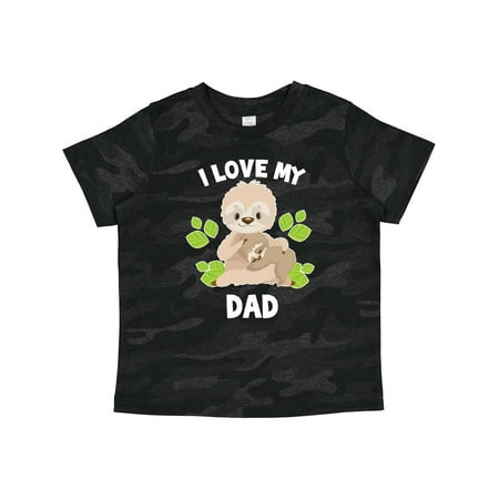 

Inktastic Cute Sloth I Love My Dad with Green Leaves Gift Toddler Boy or Toddler Girl T-Shirt