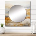 thumbnail image 1 of Designart "Subtle Gold Accents In Minimalism I" Abstract Shapes Square Mirror For Wall Decor - Large Beige Square Printed Wall Mirror Art - Square Modern Mirror - Wall Mounted Square Mirror, 1 of 5