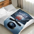thumbnail image 6 of Custom Ice Hockey Blanket for Boys Girls with Name, 50 x 40 Inches Warm Soft Blanket for Ice Hockey Lovers, Cozy White Warm Flannel Throw Blanket Bed Sofa Room Decor, Camping, Travel, 6 of 6