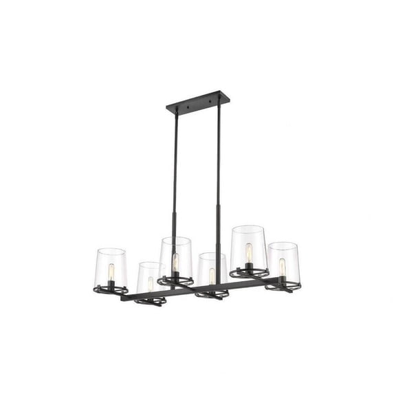 3032-6L-MB-Z-Lite-Callista - 6 Light Chandelier In Transitional Style-10 Inches Tall and 22 Inches Wide-Matte Black Finish