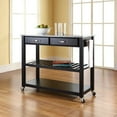 thumbnail image 2 of Crosley Gray Granite Top Kitchen Prep Cart-Color:Black, 2 of 5