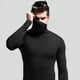 thumbnail image 1 of Camisa ajustada fina de manga larga de otoño e invierno con cuello alto y protección para el cuello de una pieza para hombre, 1 of 4