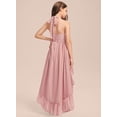 thumbnail image 3 of Drtj 2-14T Chiffon Flower Girls Dresses Wedding Party Halter Sleeveless Junior Bridesmaid Dress, 3 of 6