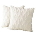 thumbnail image 1 of Paquete de 2 fundas de almohada decorativas de terciopelo de lana corta de felpa suave funda de cojín de estilo lujoso funda de almohada para sofá dormitorio cuadrado Fokelyi CZJJ-ZC19-11, 1 of 7
