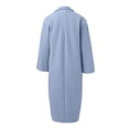 thumbnail image 6 of YDFCWXW Women's Oversized Notched Collar Wool Blend Single Midi Long Trench Coat Blue, 3XL, 6 of 6