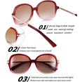 thumbnail image 2 of FEISEDY Classic Womens Elegant Polarized Sunglasses Ladies Wide Square Sunglasses Shades B2683, 2 of 14
