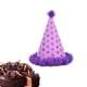 thumbnail image 3 of KAKOWELY Sombrero de papel para cumpleaños con bolas de peluche brillantes, suministros para fiesta (morado), 3 of 4