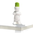 thumbnail image 4 of UYUH Cute Mini Bonsai Head Ceramic Planter, White Creative Human Shape Grass Hair Flower Pot for Succulents, Home Garden Desktop Decor, Tree Doll Design, 4 of 5