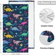 thumbnail image 2 of Coolnut Dinosaur Soft Hand Towels, 2 PcsAbsorbent Bath Towel Decorative Fingertip Towels for Bathroom Gym Spa Hotel Beach Swimming Pool,14.4"x 28.3", 2 of 6