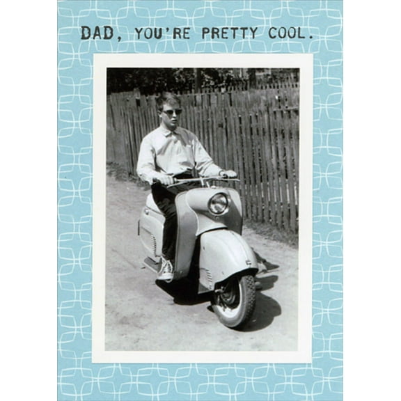 RSVP Pretty Cool : Vintage Motorcycle Photo Humorous / Funny Father's Day Card for Dad