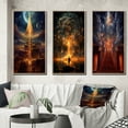 thumbnail image 1 of Designart "City of Light Final Destination II" Abstract Landscape Framed Wall Art Set Of 3 - Gold Abstract Landscapes Frame Gallery Set For Office Decor, 1 of 6