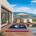 thumbnail image 2 of Navy Blue Red Stripe Outdoor Rug 3x5 Ft, Non Slip Washable Area Rug, Coastal Nautical Anchor Farmhouse Patio Rugs Carpet Runner, Large Floor Mat for Indoor/Outdoor Deck Porch Camping, 2 of 8